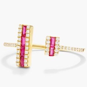 14K Yellow Gold Ruby & Diamond Ring
